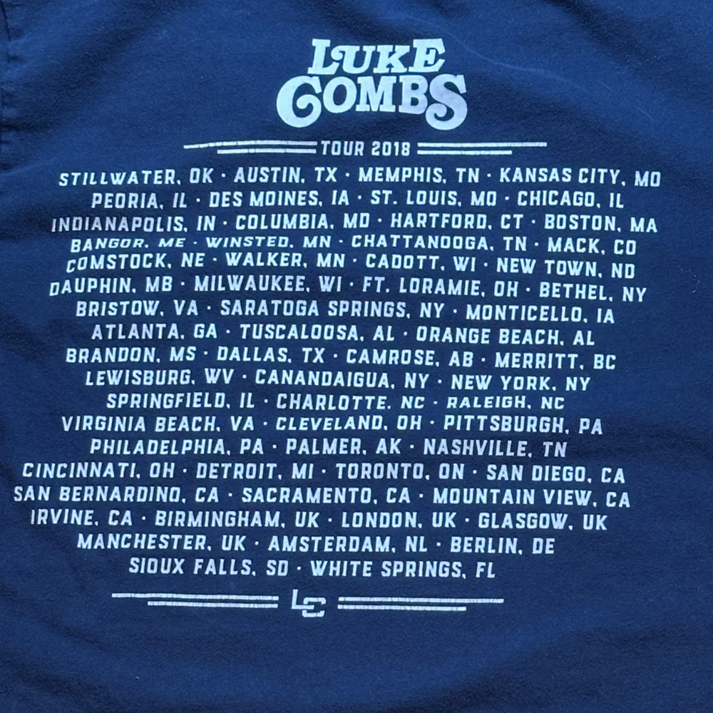 Luke Combs 2018 Tour T-shirt- Medium - GUC - Picture 4 of 4